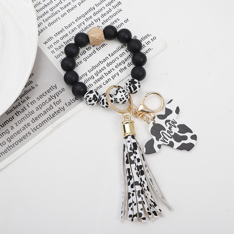 Llavero de la tarjeta de silicona de la cabeza del patrón de vaca al por mayor